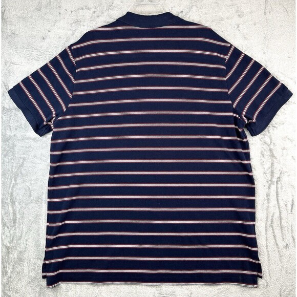Eddie Bauer Polo Shirt Men's Size 2XL Blue Short Sleeve Striped Cotton - Picture 3 of 6
